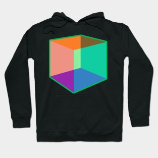 Color Cube Pattern on Green Hoodie